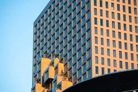  Rectangular patterns of modern buildings in Tirana, Albania, DEC 7, 2024  Stock Photos