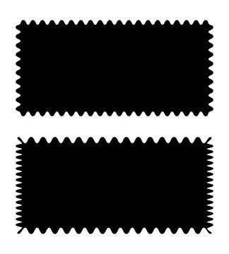 Rectangular patterns with squiggly, wiggly borders. Wave curve edge black frames Stock Illustration