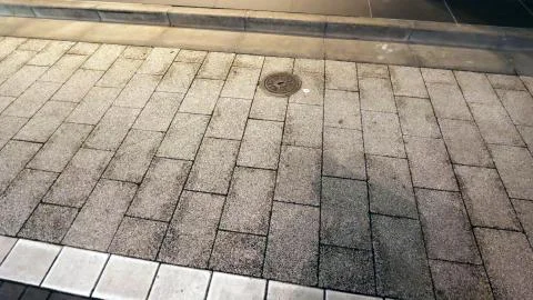 Rectangular paving tiles on the street Stock Photos