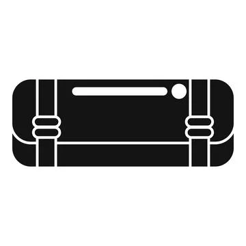 Rectangular pencil case with elastic straps securing contents Stock Illustration