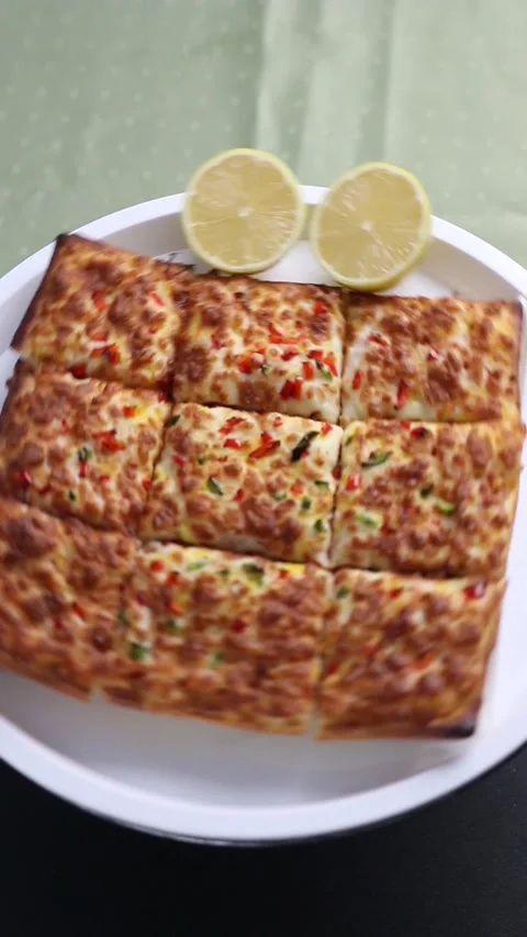 Rectangular pepperoni pizza with melted cheese and crispy crust 스톡 동영상 307058531
