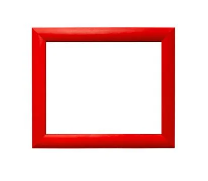 Rectangular picture frame. Modern, simple design with a bright red border, Stock Photos