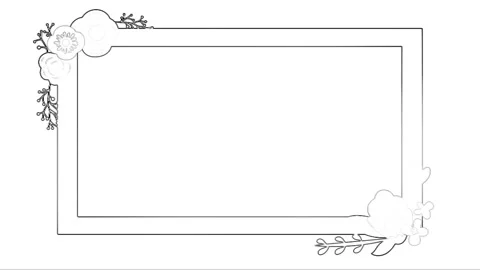 Rectangular picture frames for copy space of photos or text with flowers Stock Footage 134393525