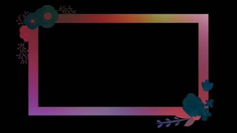 Rectangular picture frames for copy space of photos or text with flowers Stock Footage 134393572