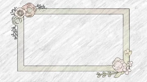 Rectangular picture frames for copy space of photos or text with flowers Stock Footage 134393632