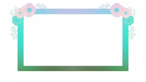 Rectangular picture frames for copy space of photos or text with flowers Stock Footage 134631469