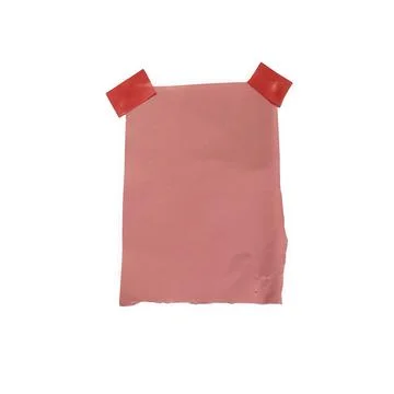 A rectangular piece of blank pink paper, neatly attached with two small pie.. Stock Illustration