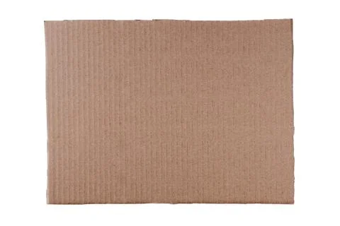 Rectangular piece of cardboard isolated on white. Stock Photos