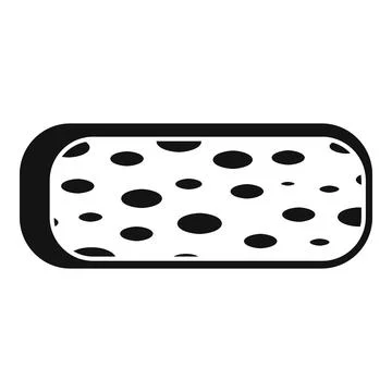 Rectangular piece of swiss cheese showing holes Stock Illustration