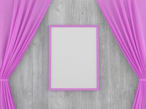 Rectangular pink mockup frame Stock Illustration