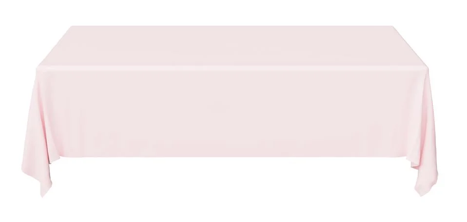 Rectangular pink tablecloth, front view Illustrazione stock