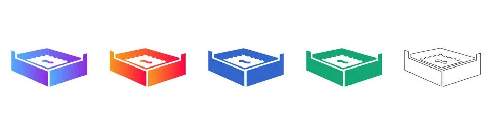 Rectangular Pit or Foundation Icons with Gradient Illustrazione stock
