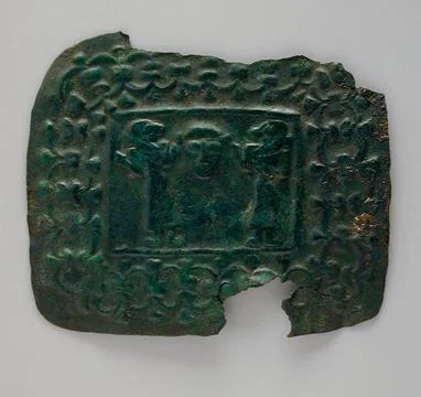 Rectangular Plaque. Western Iran, circa 1000-650 B.C.. Jewelry and Adornmen.. 스톡 사진