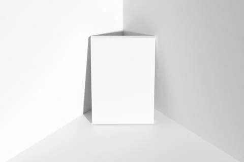 Rectangular poster on floor in corner top view Stock Illustration