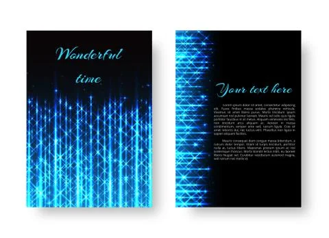 Rectangular poster with neon light Stock Illustration
