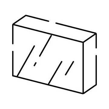 Rectangular prism geometric shape line art illustration Stock Illustration