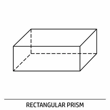 Rectangular Prism outline icon Stock Illustration