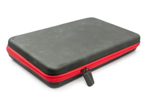 Rectangular protection bag with zipper isolated on white Stock Photos