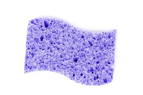 Rectangular purple cellulose washing sponges with coarse and soft sides Stock Photos