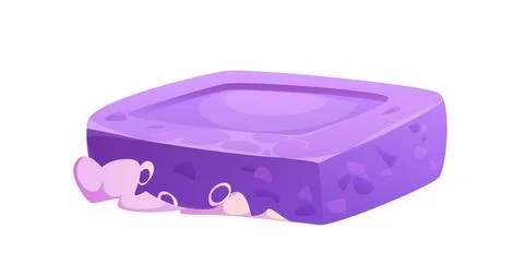 Rectangular purple lavender vector soap bar Stock Illustration