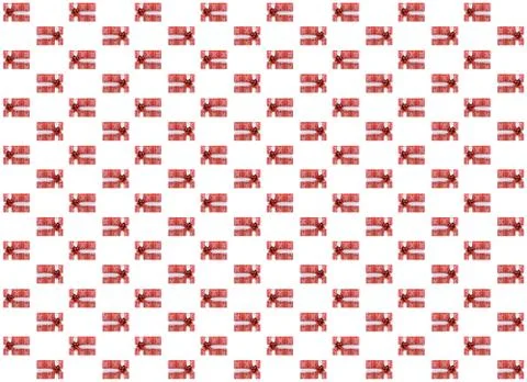 Rectangular red box gift surprise ribbon bow many pattern festive christmas Stock Photos