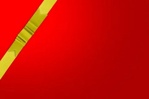 Rectangular Red Gift Box with Golden Ribbon Stock Photos