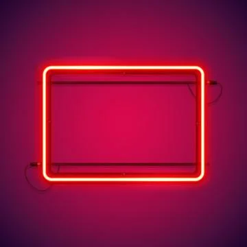 Rectangular Red Neon Frame Stock Illustration