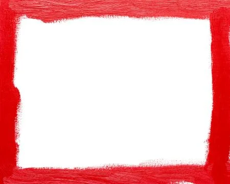 Rectangular red picture frame oil painted background. Stock Photos