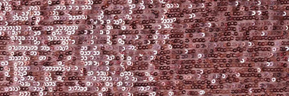 Rectangular red shiny fabric with sequins closeup Stock Photos