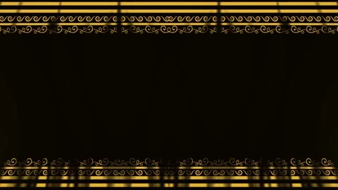 Rectangular richly decorated, neon glowing gold square frame, horizontal fr.. Stock Footage 270315072