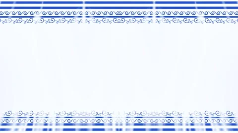 Rectangular richly decorated, neon glowing blue, celadon square frame, hori.. Stock Footage 270315085