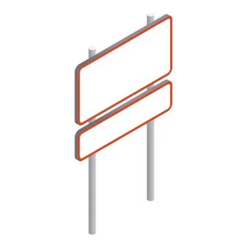 Rectangular road sign icon, isometric 3d style Stock Illustration