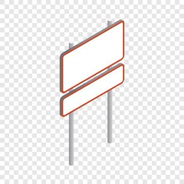 Rectangular road sign icon, isometric 3d style 库存插图