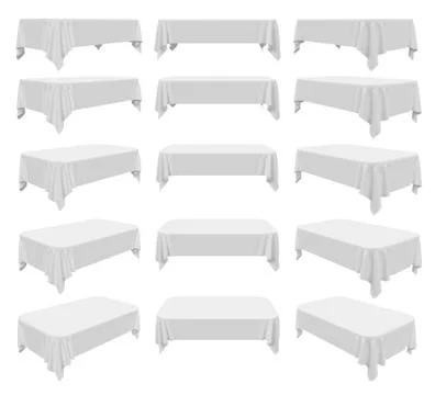 Rectangular rounded tablecloth set 库存插图