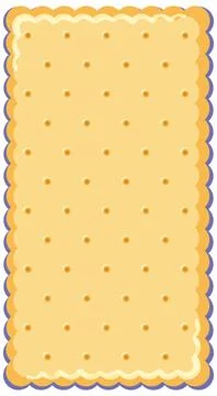 Rectangular Salty Cracker Biscuit Vector Illustration on White Background Stock Illustration