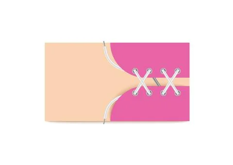 Rectangular scheme of tying shoe laces on footwear flat style 스톡 일러스트