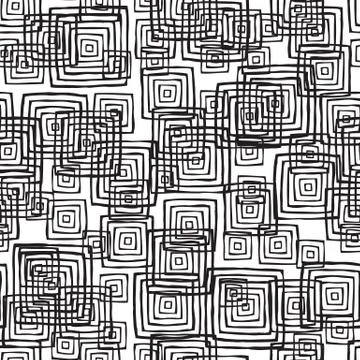 Rectangular seamless pattern in black and white Stock Illustration