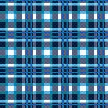 Rectangular seamless vector pattern as a tartan plaid mainly blue hues and gr 스톡 일러스트