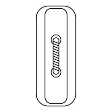 Rectangular sewing button icon, outline style Illustrazione stock