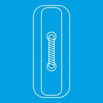 Rectangular sewing button icon, outline style Stock Illustration