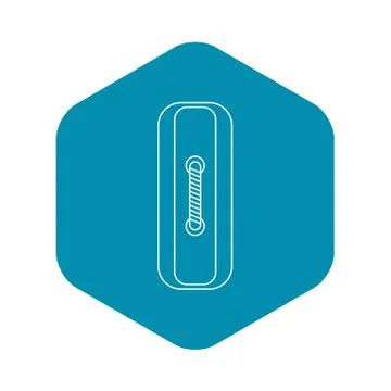 Rectangular sewing button icon, outline style 库存插图