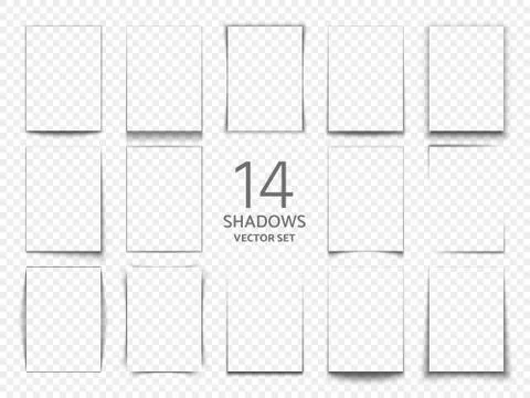 Rectangular shadow box frames from paper sheets. 3d transparent shadows effect 스톡 일러스트