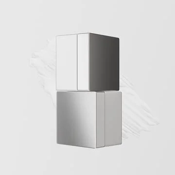 Rectangular shape cream jar mockup, square skincare packaging Stock Illustration
