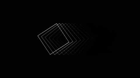 Rectangular shape echo effects animation on Black Background 4k Stock Footage 144344463