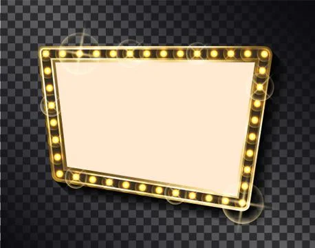 Rectangular Shape Empty Banner Gold Blank Frame 库存插图