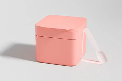 Rectangular shape facial cream container with flip top cap mockup Stock Illustration