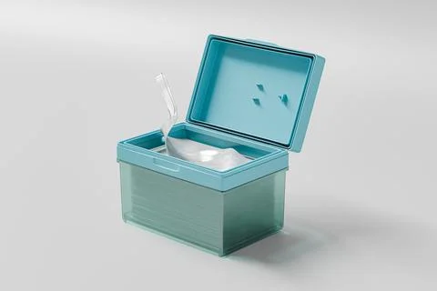 Rectangular shape facial toner pad container with Flip Cap mockup Illustrazione stock