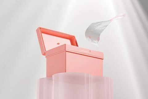 Rectangular shape facial toner pad container with tweezer mockup Stock-Illustration