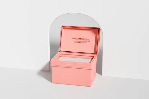Rectangular shape facial toner pad container with tweezer mockup Stock Illustration