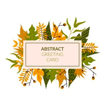 Rectangular Shape with Floral Elements Framed It Vector Illustration 스톡 일러스트